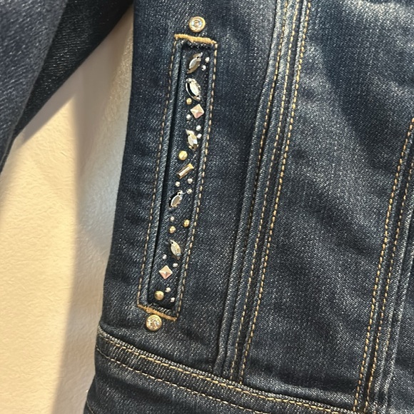 WHBM Embellished Denim Jacket, Size 2 - Picture 7 of 14